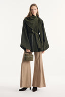 Zippered Denim Jacket with Shawl Collar Detail