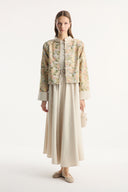 Floral Pattern Jacket and Skirt Set