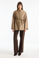 Accessory Loop Detail Stand-Up Collar Jacket
