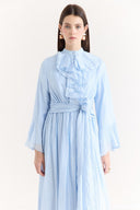Front and Sleeve Ruffled Dress