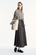 Belted Pleated Skirt