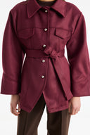 Jacket with Pockets and Waist Belt