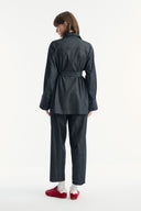 Denim Suit with Metal Button Detail
