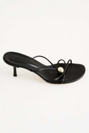Oval Stone Detailed Heeled Mules