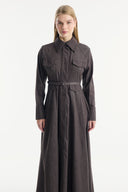 Embroidered Detailed Pocket Flap Denim Dress