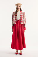 Floral Pattern Jacket and Skirt Set