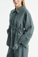 Cuffed Striped Trouser Set