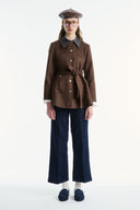 Liora Contrast Collar Suede Jacket