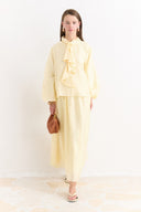 Collar Detail Skirt Set