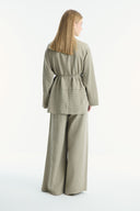 Cuffed Striped Trouser Set