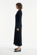 Nellie Gold Button-Detail Knit Dress