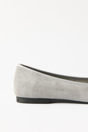 Genuine Suede Ballet Flats with Bow Detail