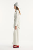 Stand-Up Collar Belted Set with Comfortable Trousers