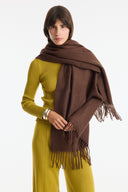 Soft-Textured Tasseled Shoulder Shawl Scarf