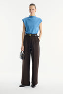 Straight-Leg Fabric Trousers