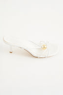 Oval Stone Detailed Heeled Mules