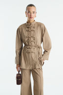 Suede Shirt with Front Brit