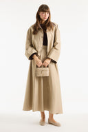 Plaid Detailed Skirt Set - Beige