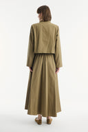 Asymmetric Button Detail Skirt Set