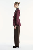 Liora Contrast Collar Suede Jacket