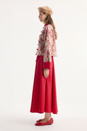 Floral Pattern Jacket and Skirt Set