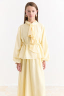 Collar Detail Skirt Set