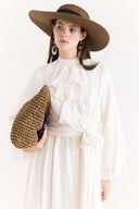 Front and Sleeve Ruffled Dress