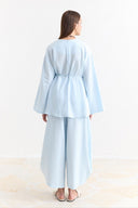 Linen Trousers Set with Waist Tie Detail