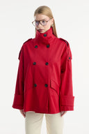 Epaulette Detail Short Trench Coat