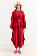 Linen Trousers Set with Waist Tie Detail