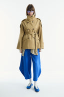 Epaulet Detailed Short Trench Coat
