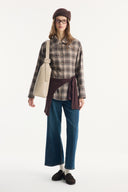 Plaid Shirt with Waist-Defining Detail
