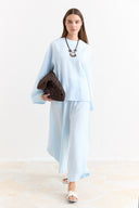 Linen Trousers Set with Waist Tie Detail