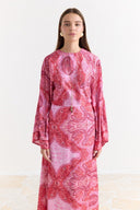 Satin Printed Yoryo Chiffon Dress