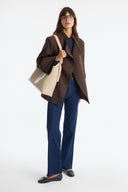 Asymmetric Buttoned Blazer Jacket