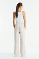 Straight-Leg Topstitched Trousers