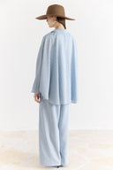 Jacket Collar Striped Trouser Set