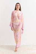Satin Printed Yoryo Chiffon Dress