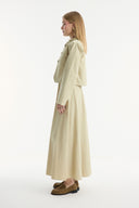 Skirt Set with Asymmetric Button Detail