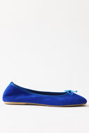 Bow Detail Genuine Suede Leather Ballerinas