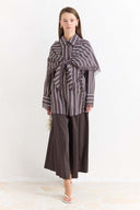 Lace-Detail Striped Shirt