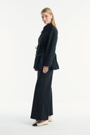 Ruffled Look Zippered Pants Set
