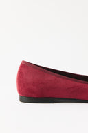 Genuine Suede Ballet Flats with Bow Detail