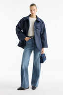 Jacket with Pocket Flaps and Waist Belt