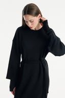 Belted Basic Knit Dress