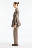 Button Detail Ribbed Pants Set
