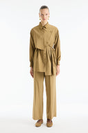 Button-Detail Ribbed Pants Set