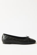 Alya Quilted Ballerina Flats with Bow Detail