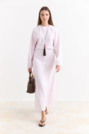 Linen Dress with Wide Sleeve Detail
