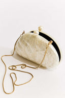 Mother-of-Pearl Shell Pattern Clutch Bag
